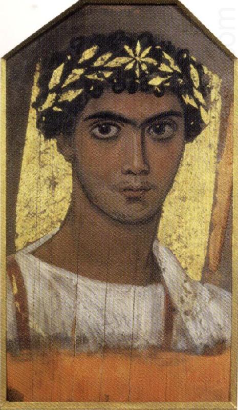 Funerary Portrait a Young Man in a Gold Wreath, unknow artist